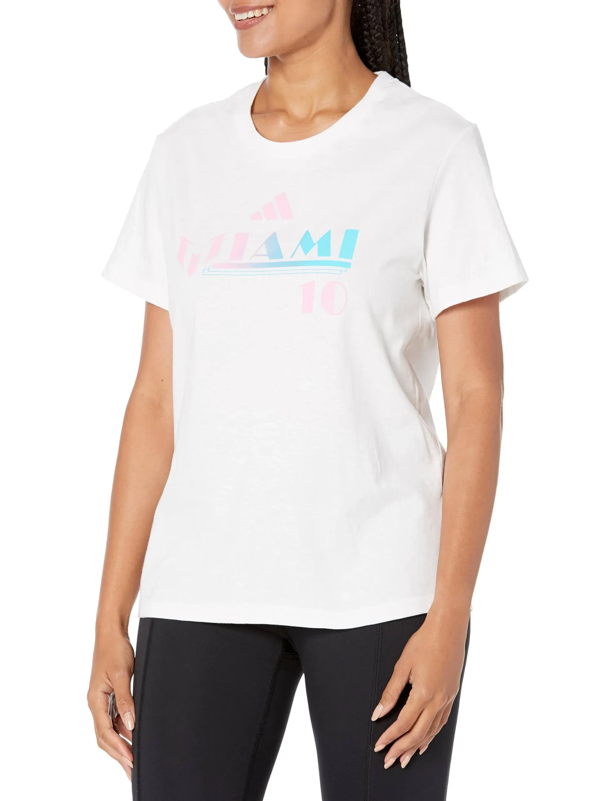 adidas Women's Messi M iami Short Sleeve T-Shirt