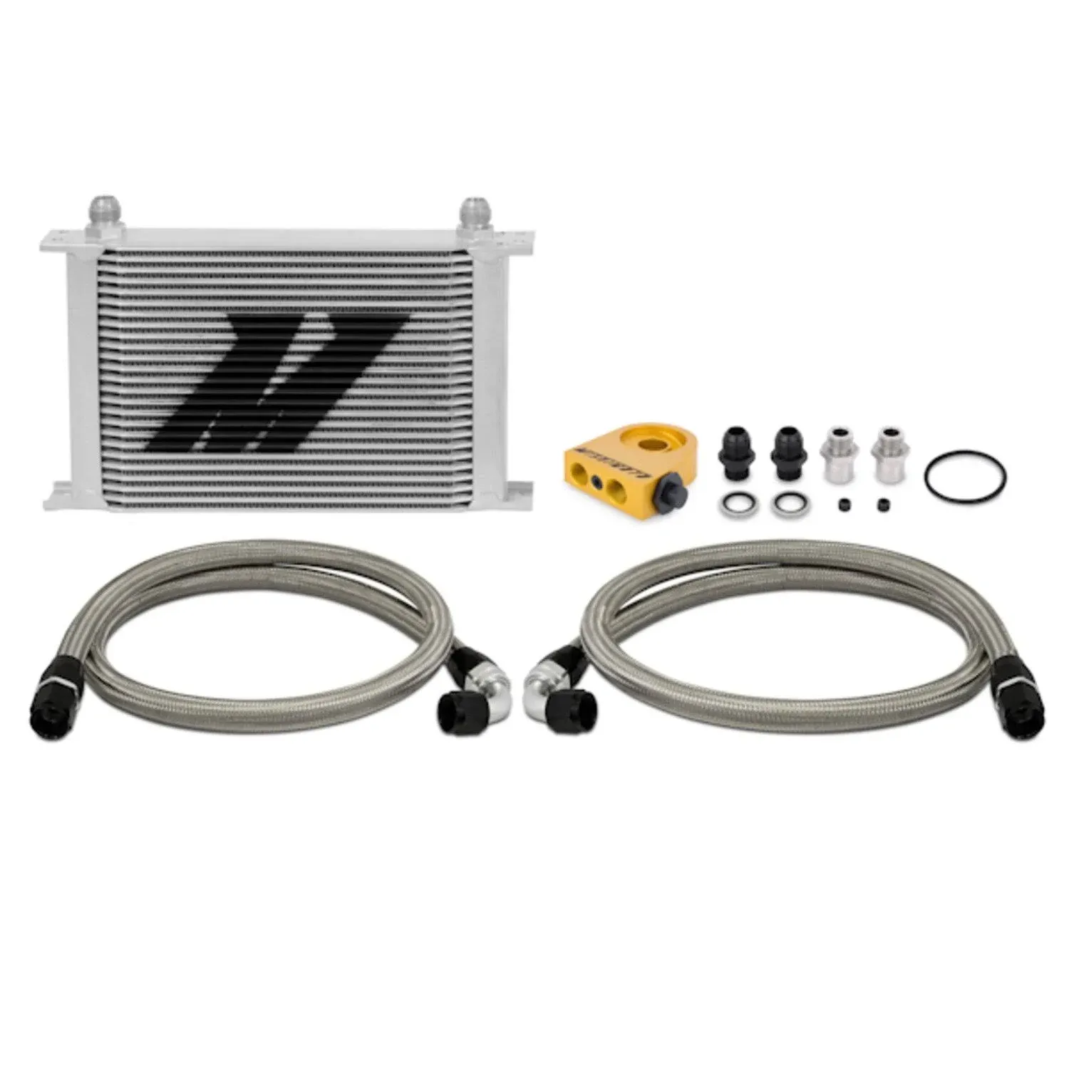 Mishimoto Universal Thermostatic 25 Row Oil Cooler Kit (Black Cooler) - MMOC-UHTBK