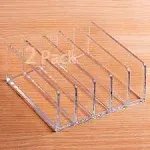 5 Slot Clear Acrylic Desk Organizer for Sorting Mail, Business Card (2 Pack)