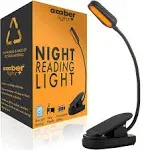 Amber Book Light for Nighttime Reading - Blue Blocking, Black 