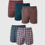 Hanes Men's 5-Pack Boxer Shorts - Plaid - Assorted Colors