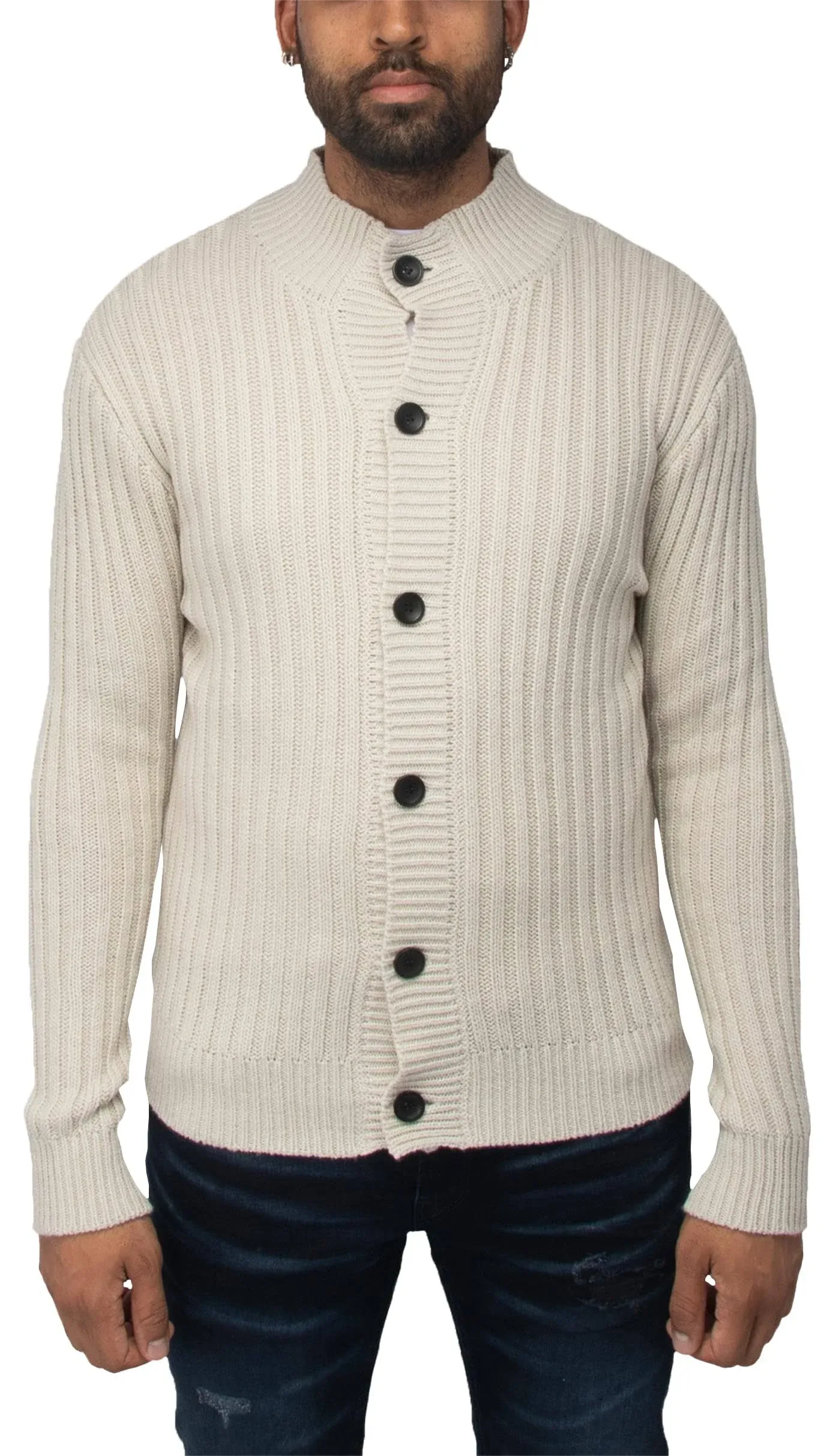 X RAY Men's Stand Collar Cardigan