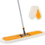 36 Commercial Industrial Cotton Mop Dust Floor Mop with Total 2 Mop Pads for Cl