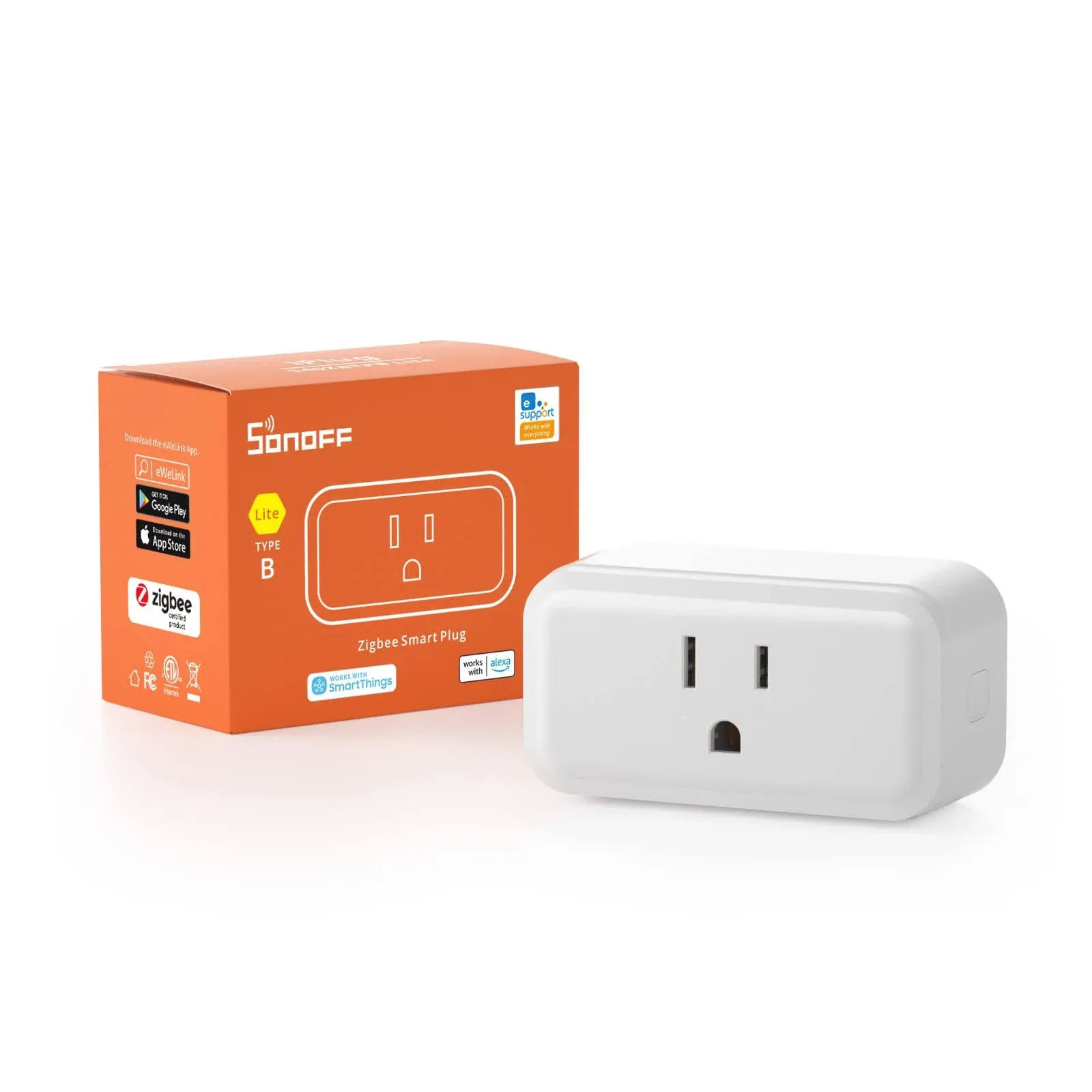 SONOFF S40 Lite 15A Zigbee Smart Plug with ETL Certified, Works with SmartThings ...