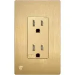 Enerlites Elite Series Decorator Receptacle Outlet Child Safe Tamper-Resistant, Self-Grounding, Residential Grade, 15A 125V, UL Listed, Wall Plate