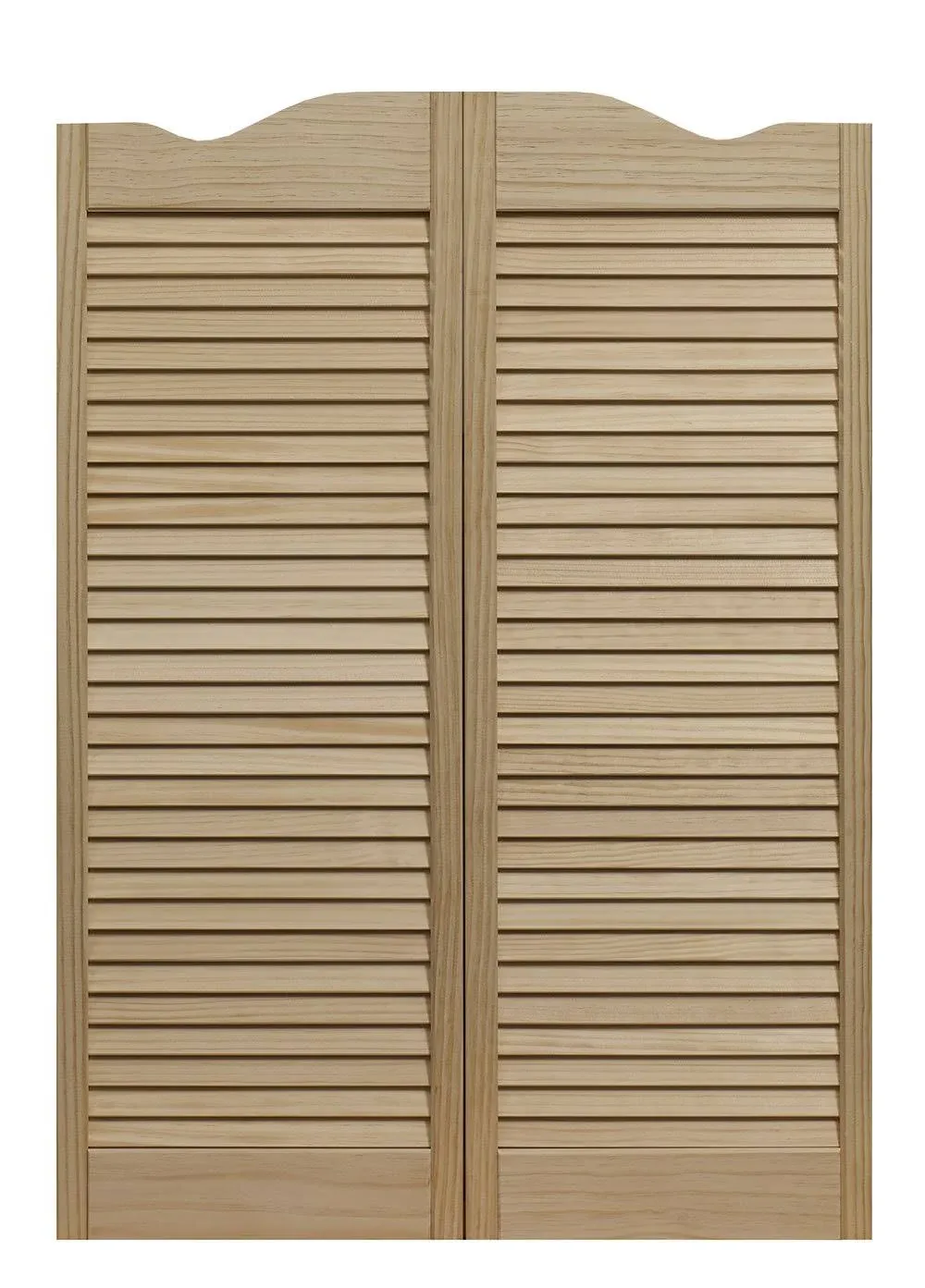 AWC Model 58 Dixieland Louvered Cafe Door 24"wide Unfinished Pine