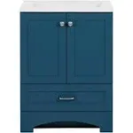 Spring Mill Cabinets Emlyn Bathroom Vanity with Sink, Admiral Blue