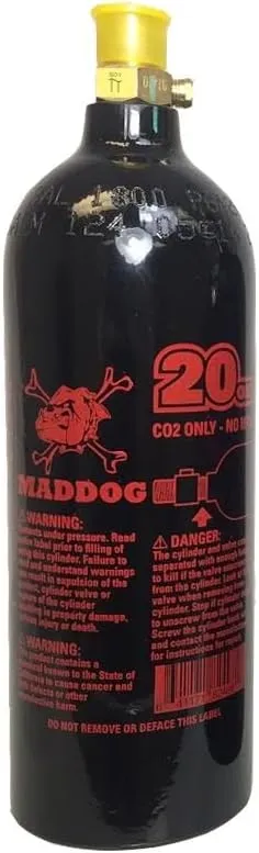 Maddog 20 Oz Refillable Aluminum Co2 Paintball Tank