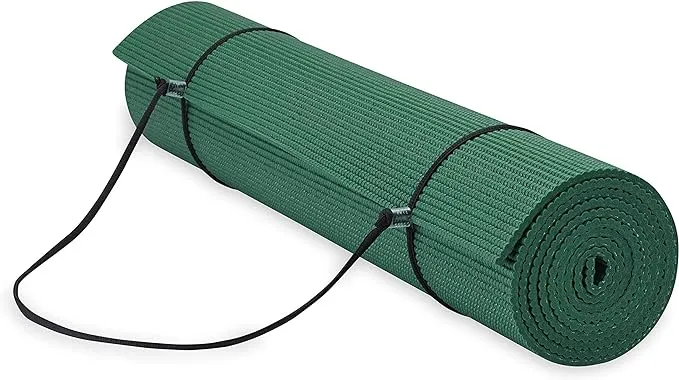 Gaiam Essentials Premium Yoga Mat With Carrier Sling (72 InchL X 24 InchW X 1/4 Inch Thick)