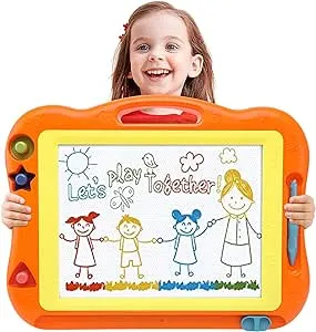 Magnetic Drawing Board Toddler Toys for Boys Girls, 17 Inch Magna Erasable Doodl