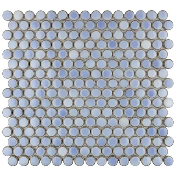 Merola Tile Hudson Penny Round .80" x .80" Porcelain Penny Round Mosaic Wall & Floor Tile