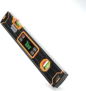 Mecurate Digital Level 15.7'' with LCD Display, 360° Angle Magnetic Digital Torpedo Level, Vertical & Horizontal Spirit Bubble Protractor for Construction Carpenter Craftsman Home Professional