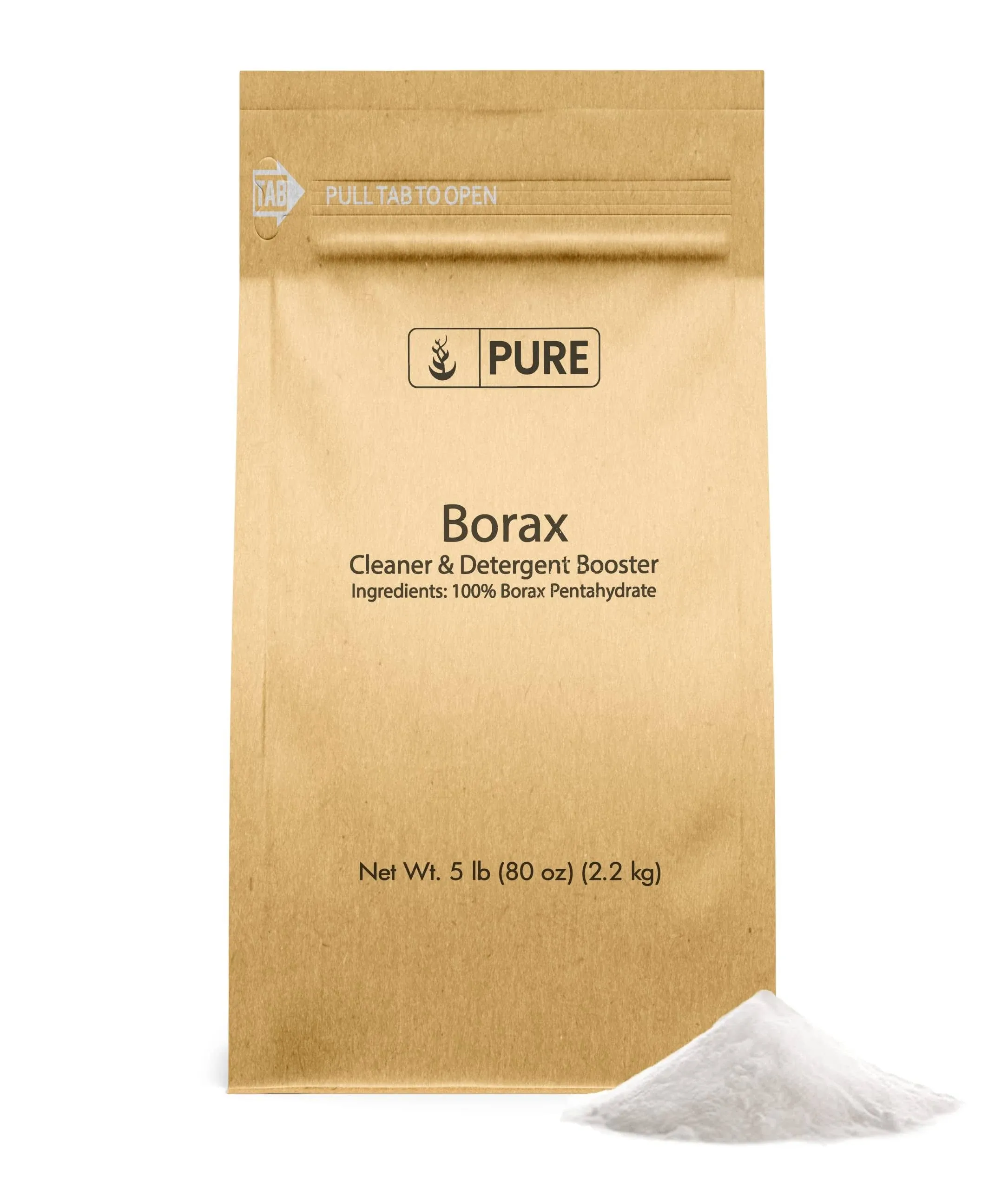 Pure Original Ingredients Borax Powder (5 lb) All-Natural Multipurpose Cleaner ...