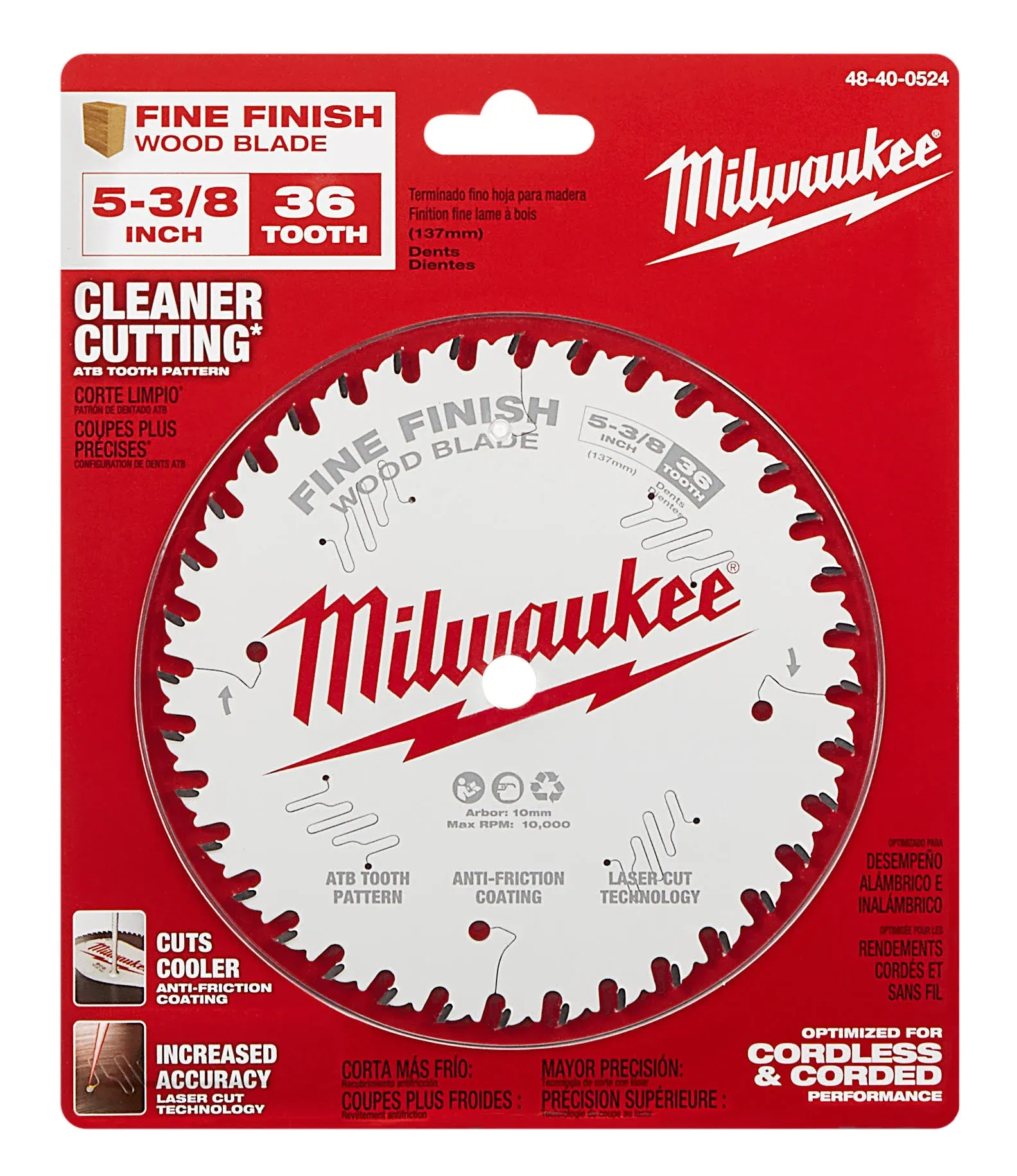 Milwaukee 48-40-0524 5-3/8" 36T Fine Finish Circular Saw Blade