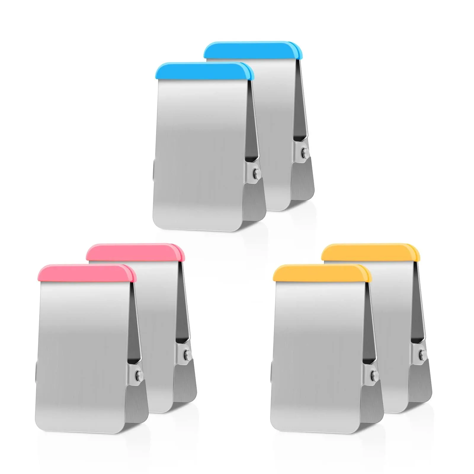 Chip Clips Heavy Duty 12 Pack Chip Bag With Colored Silicone Stainless Steel Fla