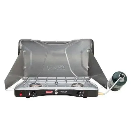 Coleman 765237 2-Burner Triton Series Stove, Silver/ Black