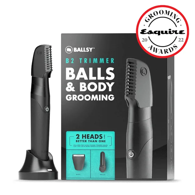 Ballsy B2 Groin &amp; Body Trimmer for Men, Includes 2 Quick Change Heads