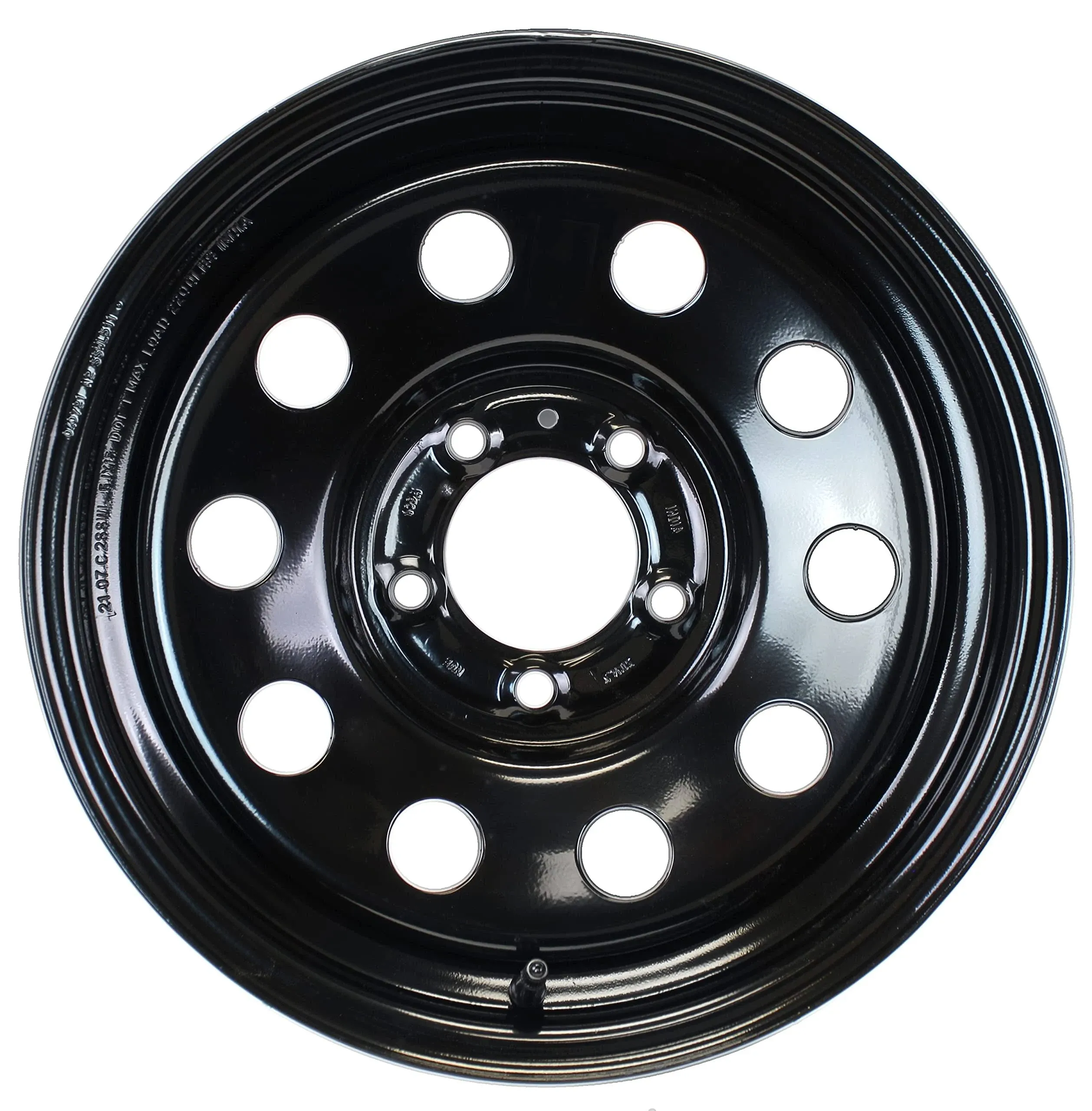 Ecustomrim Trailer Wheel Black Rim 15 x 5 Modular Style 5 Lug On 4.5