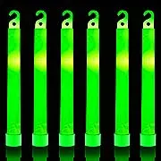 32 Ultra Bright 6 Inch Large Green Glow Sticks - Chem Lights Sticks with 12 Hour Duration - Camping Glow Sticks, Emergency Glow Sticks For Storms Blackouts - Glowsticks for Parties and Kids Activities32 Ultra Bright 6 Inch Large Green Glow Sticks - Chem 