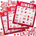 Valentines Day Bingo Game Cards for Kids Party Card Games School Classroom Games