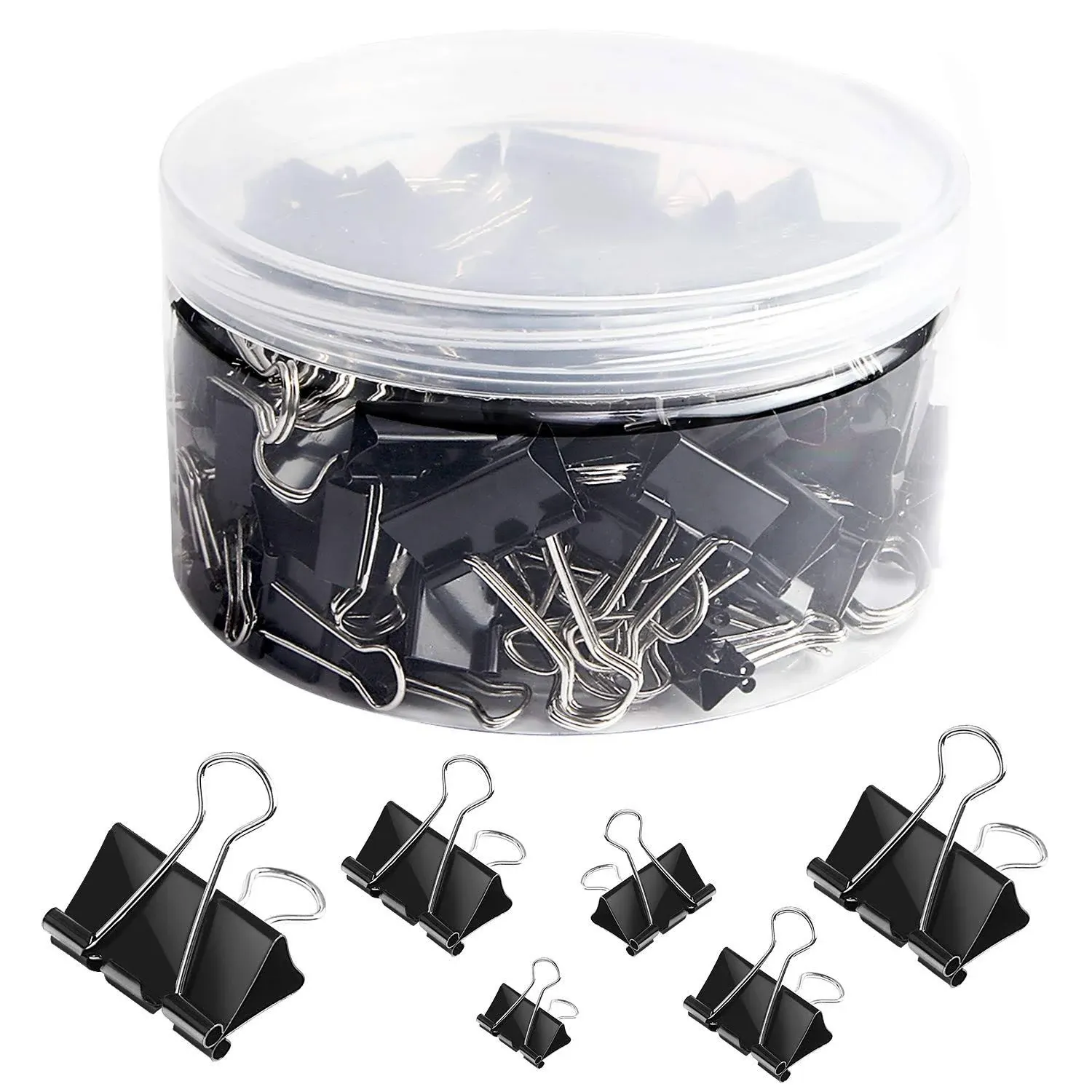 110 PCS Binder Clips Assorted Sizes, X Large, Large, Medium, Small, Mini and Mic