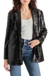 Imaan Clustered Sequin Boyfriend Blazer In Black