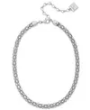 Anne Klein | Silver-Tone Pave Accent Tubular Collar Necklace | Realry