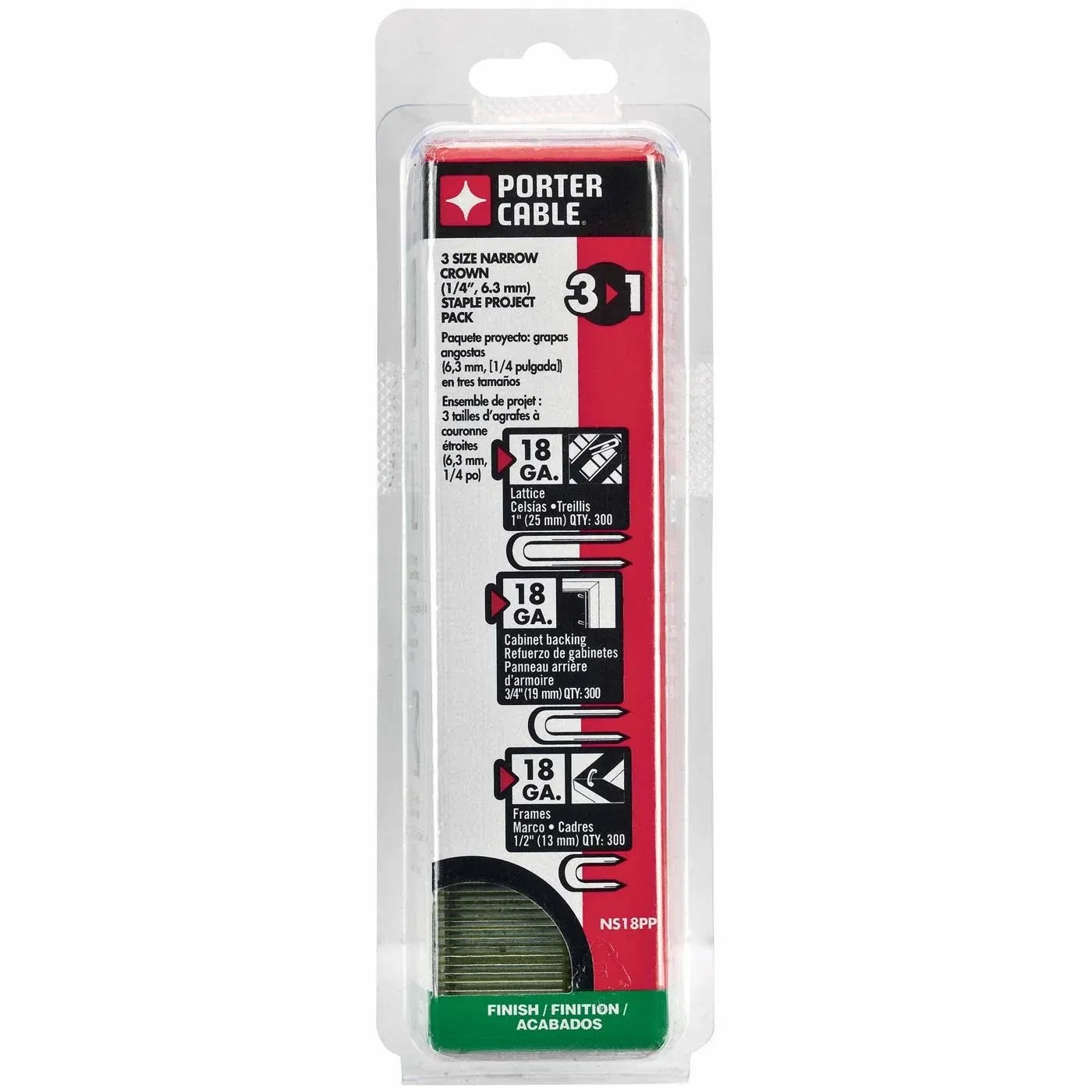 Porter-Cable NS18PP 18 Gauge Narrow Crown Staple Project Pack