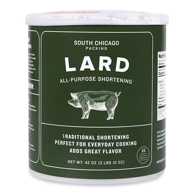 South Chicago Packing Traditonal Lard Shortening, 42 Ounces, Specialty Baking Shortening and Cooking Fat