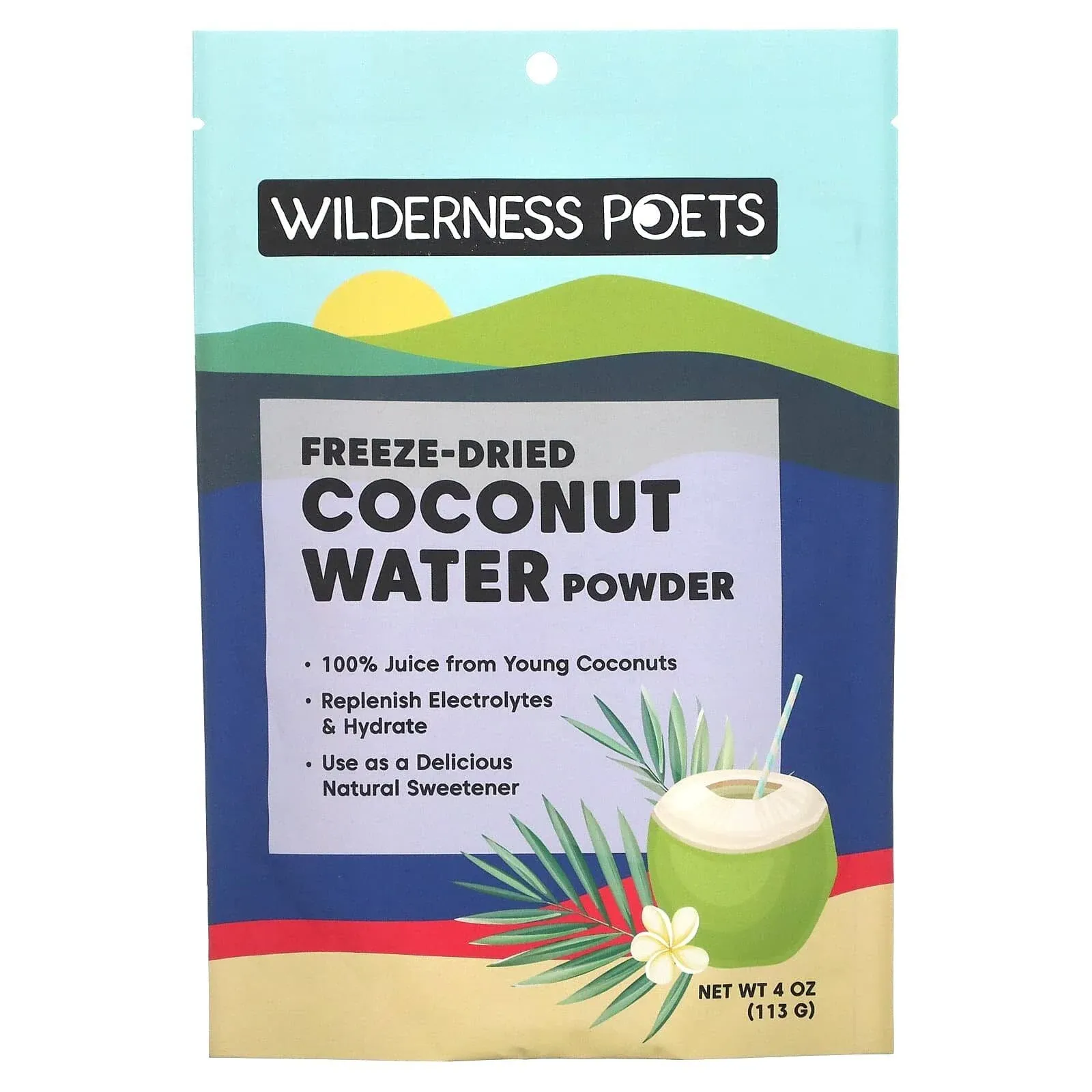 Wilderness Poets LLC, Coconut Water Powder, Freeze Dried, 4 oz (113 g)