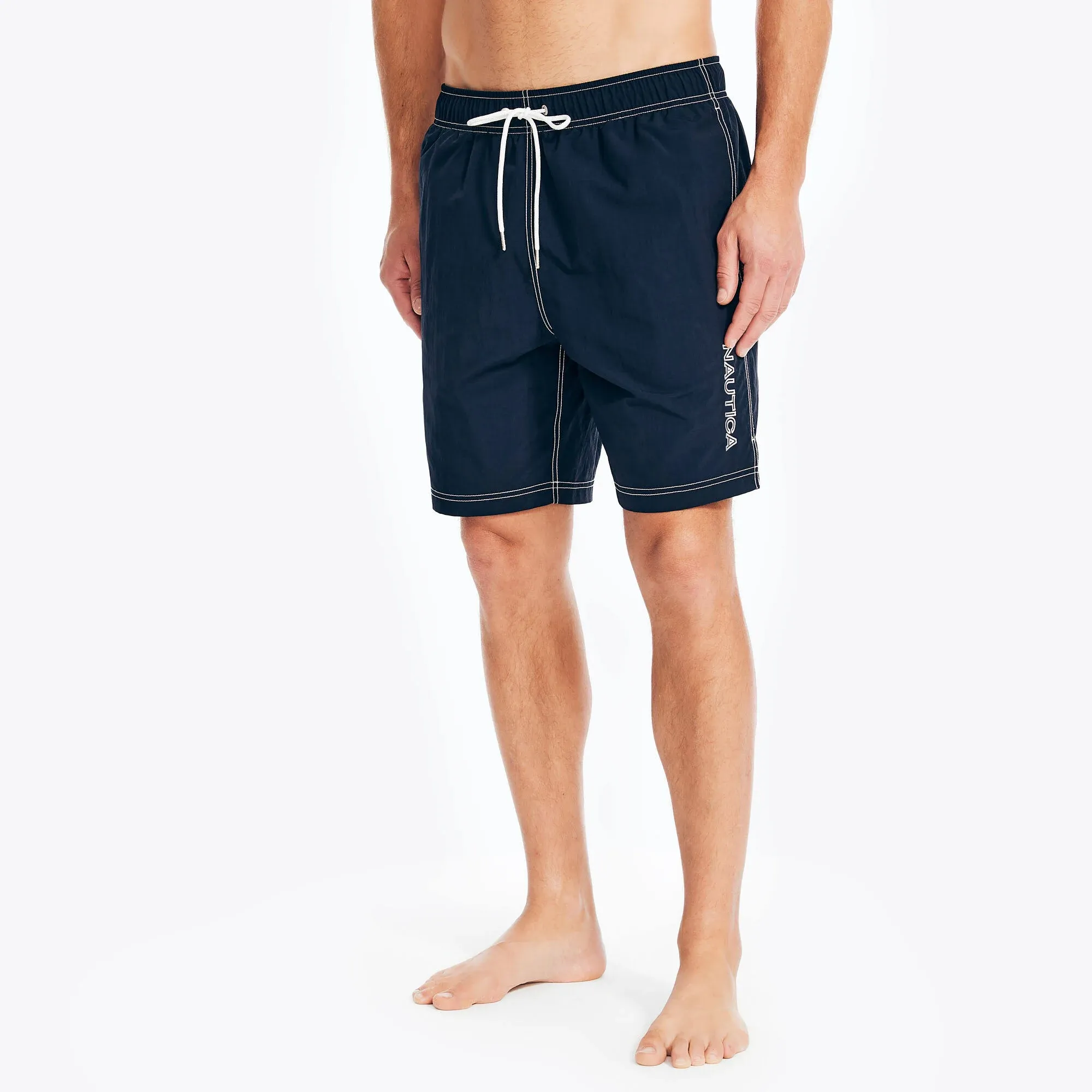 Nautica Mens Quick-Dry Logo Swim Trunk Shorts