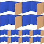 12 Pcs Privacy Folders for Students Blue Desk Dividers Classroom Test Dividers Privacy Boards for Student Desks Privacy Panel Partitions Trifold Desk Dividers for School