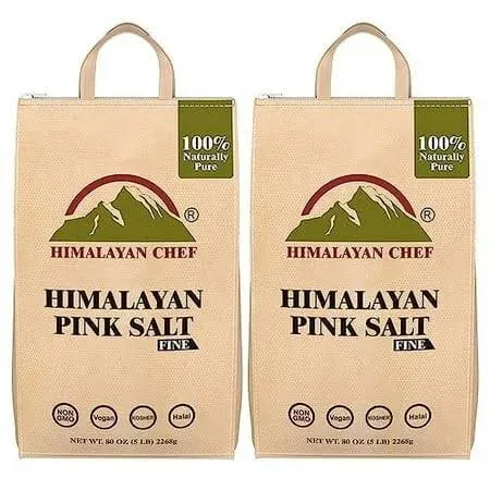 Himalayan Chef Pink Himalayan Salt, 10 lbs (2 x 5 lbs Bag), Fine Grain