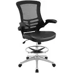 Modway Attainment Black Vinyl Drafting Chair