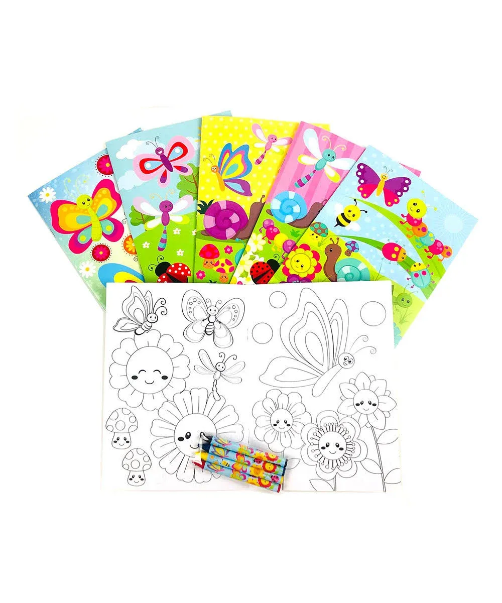 Tiny Mills Butterfly Spring Insect Coloring Books with Crayons Party Favors with 12 Coloring Books and 48 Crayons, Butterfly