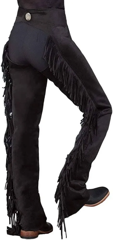 Premium Black Ultrasuede Chaps With Stretch Panel