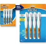 BIC Wite-Out Brand Shake 'n Squeeze Correction Pen, 8 ML Correction Fluid, 4-Count Pack of white Correction Pens & Wite-Out Quick Dry Correction Fluid, 20 ml