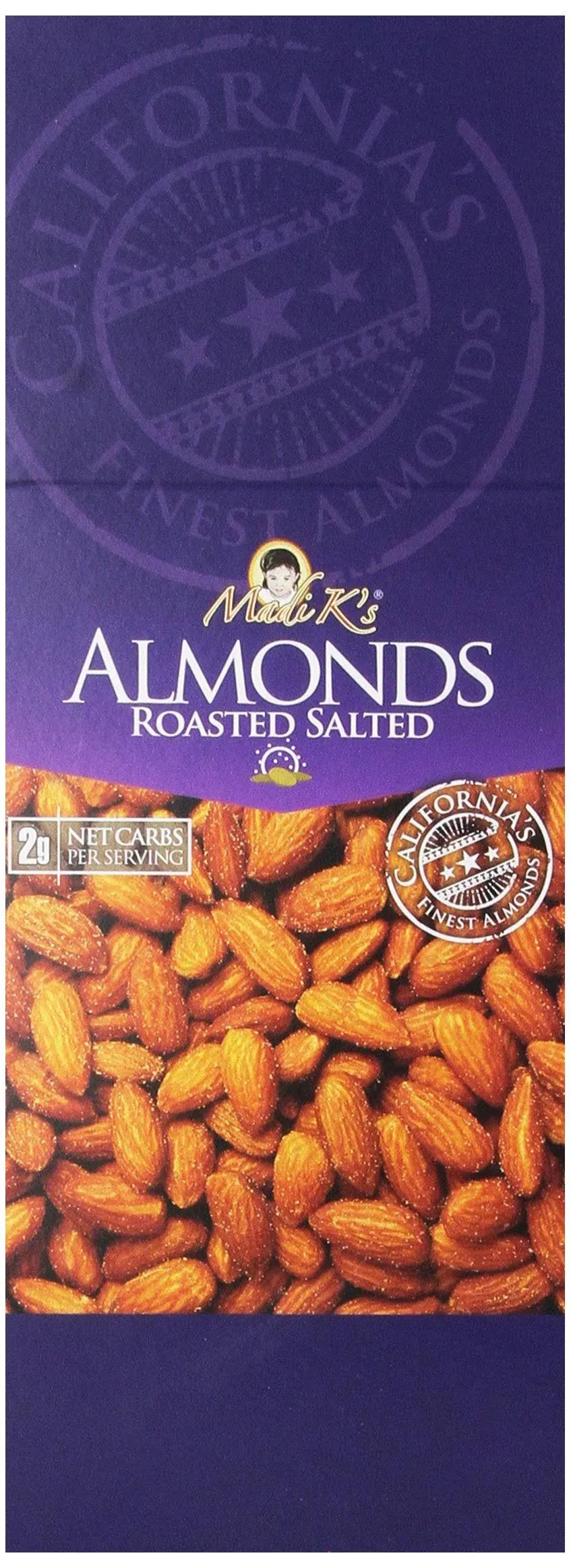 Madi K's Roasted and Salted Almonds, 2-Ounce Bags (Pack of 36)