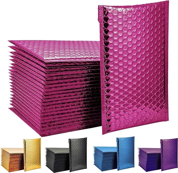 Space Seal Metallic Bubble Mailers 6X10 Inch 50 Pack, Pink Bubble Mailers, Padde