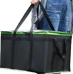 2 Pack XXXL-Large Insulated Grocery Shopping Bags, Green, Reusable Bag,Therma...