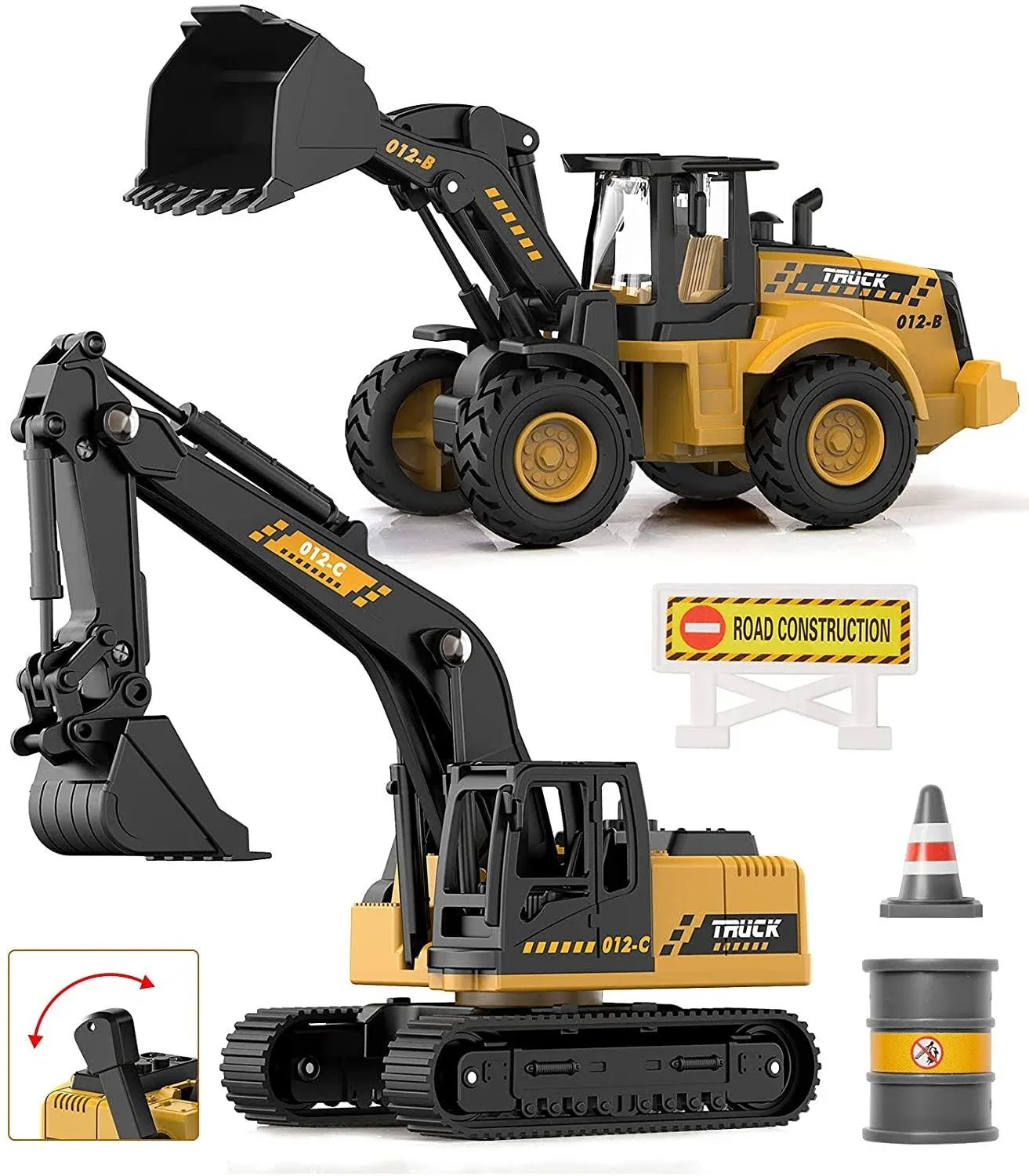 Construction Toys Excavator for Kids, Construction Vehicle Set Bulldozer 