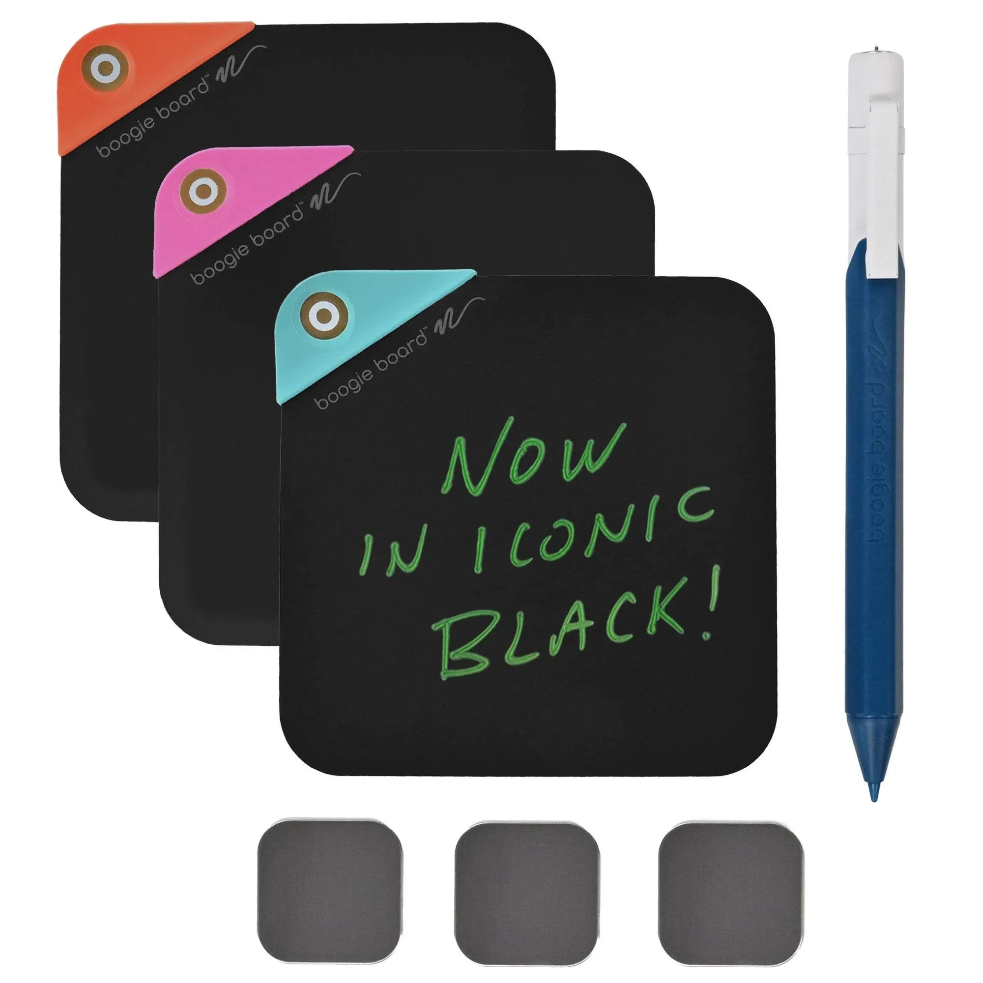 Boogie Board VersaNotes Reusable Notes 4x4 Starter Pack, Black