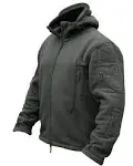 CRYSULLY Men's Military Tactical Sport Warm Fleece Hooded Outdoor Adventure Jacket Coats