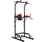 Power Tower Dip Station Pull Up Bar Station & Multi-function Gym Equipment for Home Strength Training Adujustable Height Up to 85.5" Load 350lbs