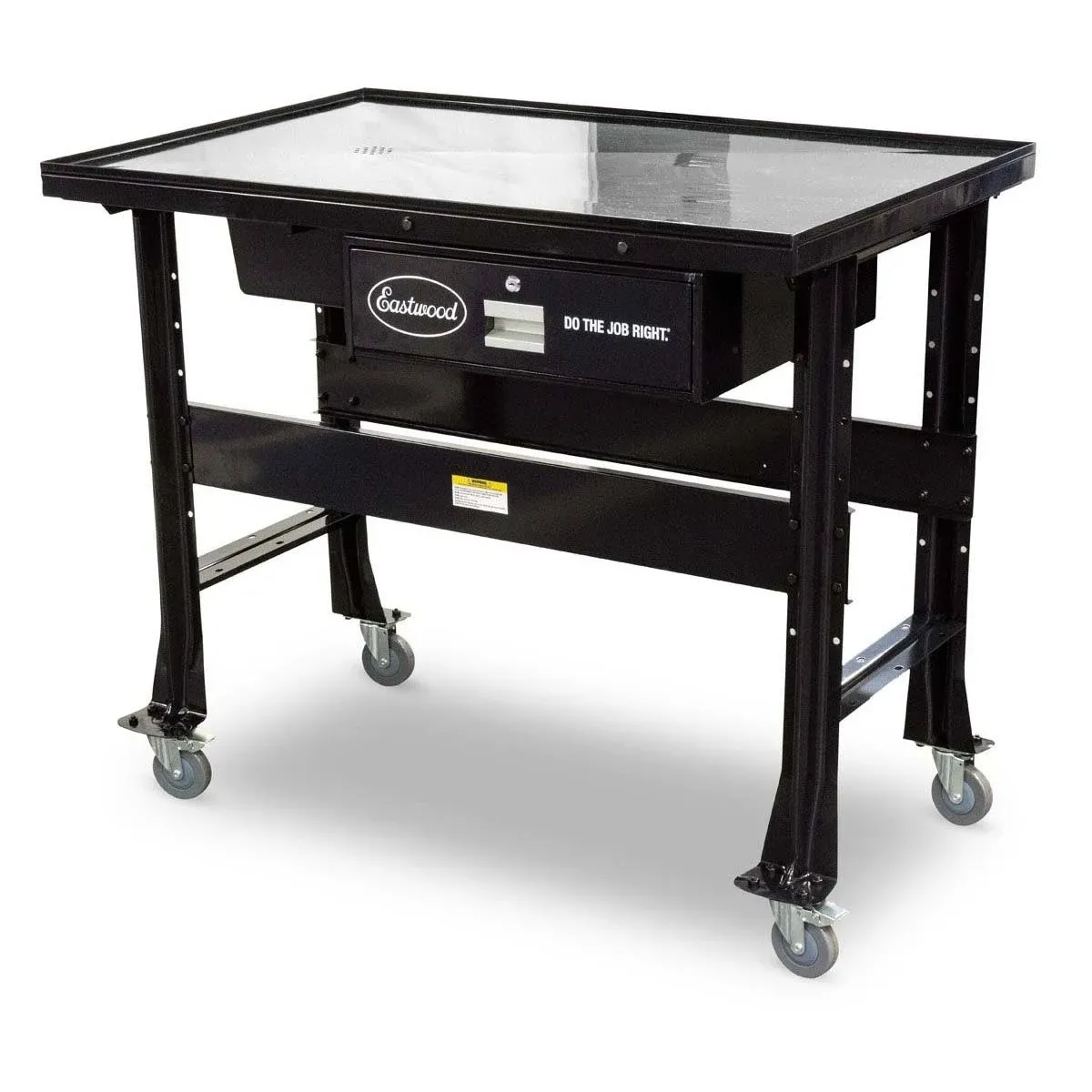 Eastwood Work Bench Tear Down Table | 1000 lbs Capacity Heavy Duty Automotive Work Table | Workbench for Garage with Four 4" Swivel Casters | 2 Lockable Casters | Black