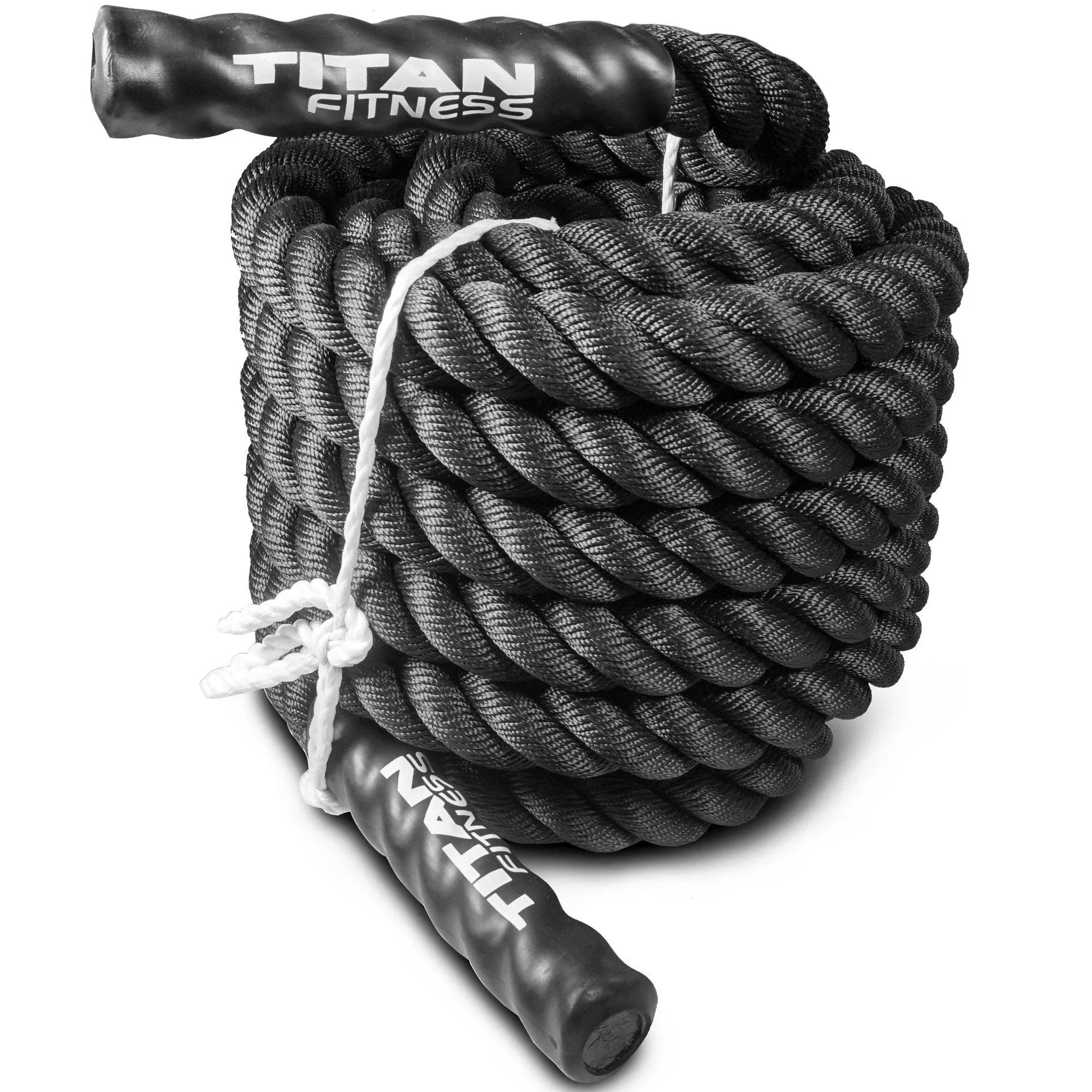 Titan Fitness Battle Rope 30ft x 2in, Poly Dacron Heavy Rope for Home Gym Conditioning Workouts, Cross-Train, Strength Training Exercises