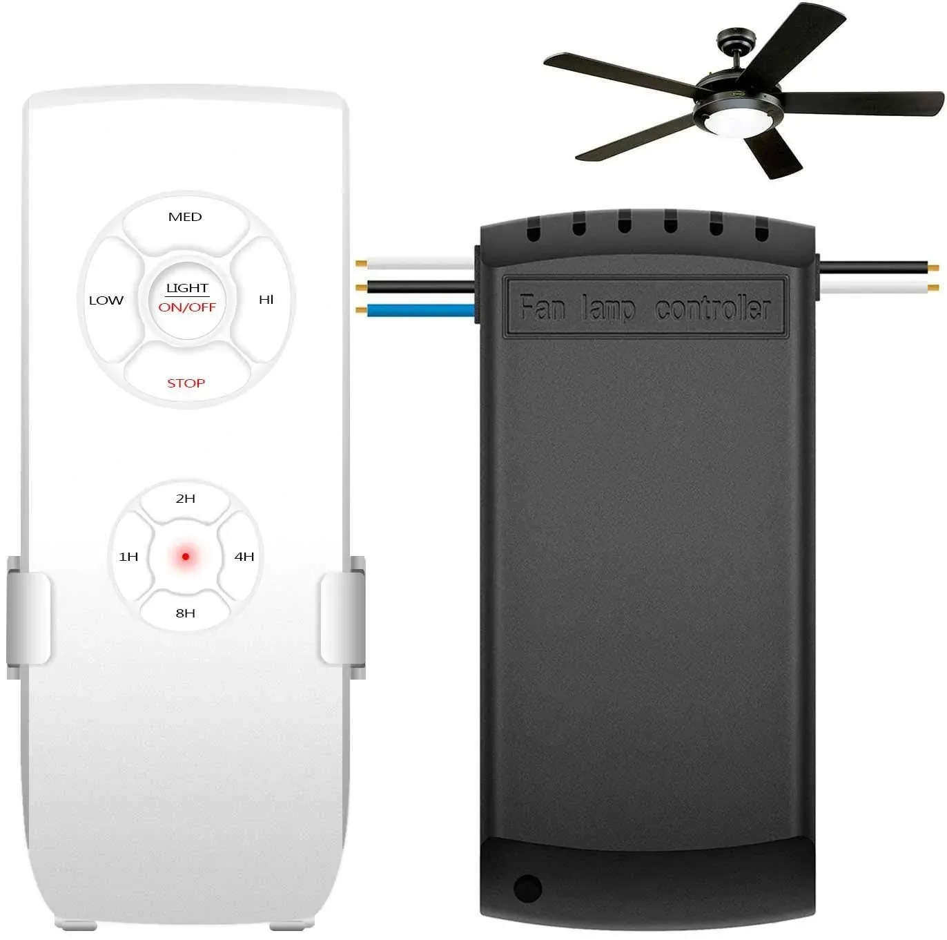 Universal Ceiling Fan Remote Control Kit 3-in-1 White, Black 