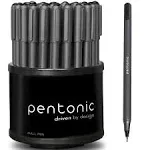 Pentonic Black Ball Point Pen 1.0 Mm Medium Point, 50 Pack + Pen Organizer for D