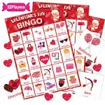 V-Opitos Valentines Day Bingo Game Card for Kids/Adults, 32 Players - Valentine ...