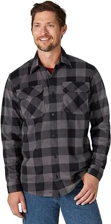 Wrangler NEW Blue Mens Size Large L Button Down Plaid Fleece Shirt